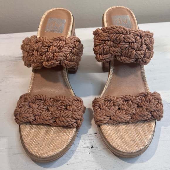 DV Dolce Vita Roulette Block Heel Slide Sandal, Color Toffee, Size 9.5 - Picture 2 of 6